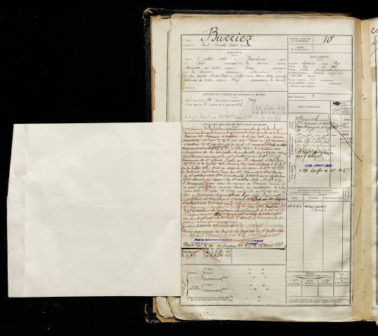 Burriez, Paul Anatole Octave, né le 03 juillet 1896 à Vironchaux (Somme), classe 1916, matricule n° 10, Bureau de recrutement d'Abbeville