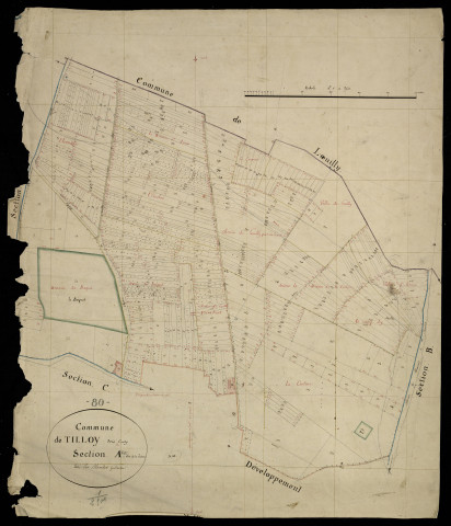 Plan du cadastre napoléonien - Tilloy-Les-Conty (Tilloy près Conty) : Couture (La), A