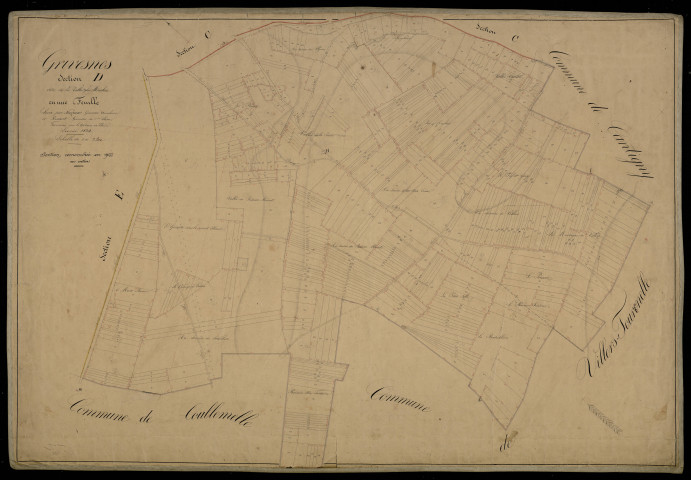 Plan du cadastre napoléonien - Grivesnes : Vallée des Muches (La), D