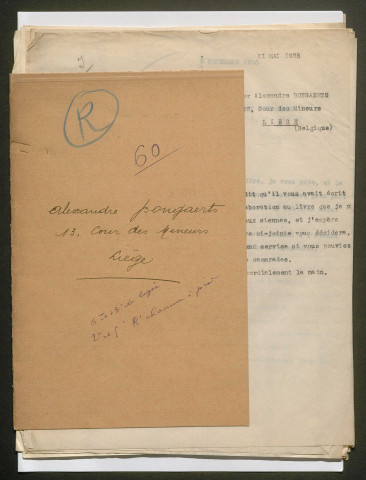 Témoignage de Bongaert, Alexandre et correspondance avec Jacques Péricard