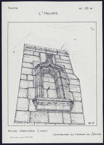 L'Heure : niche-oratoire du contrefort du choeur de l'église - (Reproduction interdite sans autorisation - © Claude Piette)