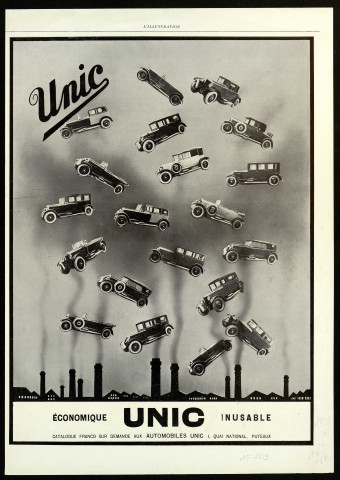 Publicités extraites du journal l'Illustration, année 1928 : Mobiloil. Le graissage des avions à moteur (recto). Automobiles UNIC (verso)