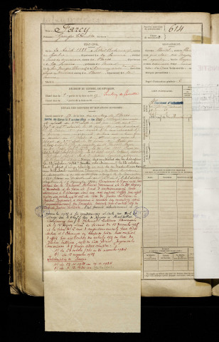 Farcy, Georges Camille, né le 20 août 1888 à Villers-Bretonneux (Somme), classe 1908, matricule n° 614, Bureau de recrutement d'Amiens