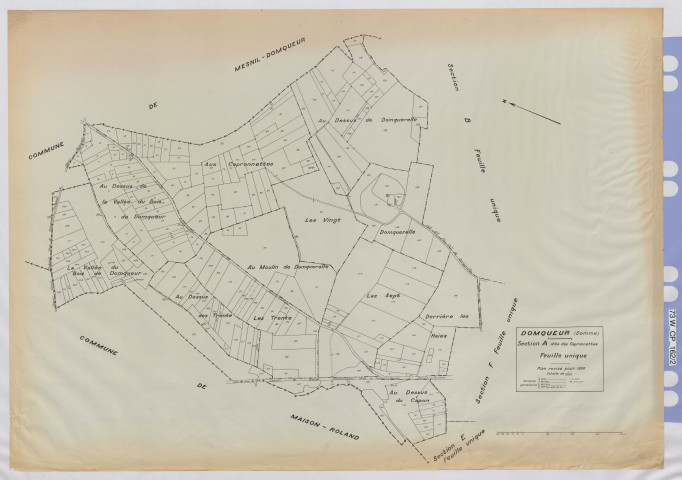 Plan du cadastre rénové - Domqueur : section A