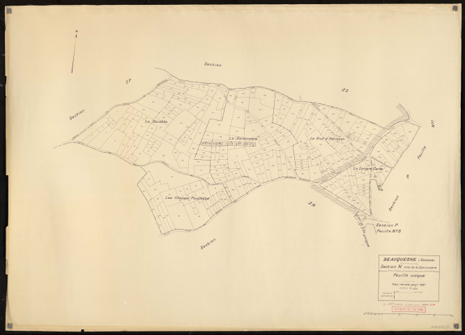 Plan du cadastre rénové - Beauquesne : section N