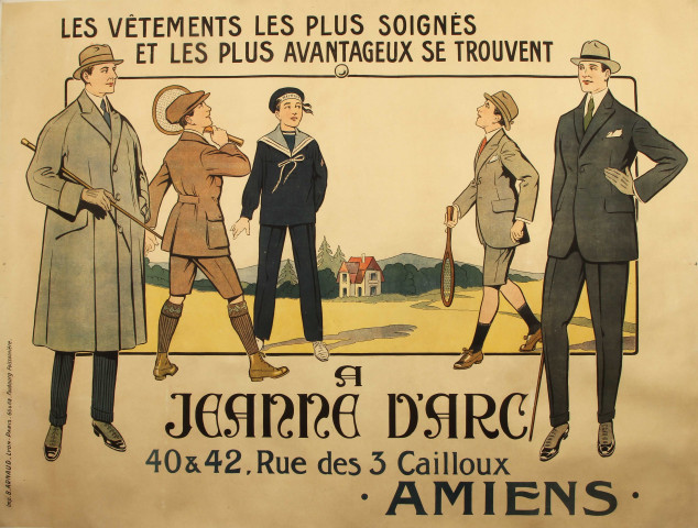 Les vêtements les plus soignés et les plus avantageux se trouvent à Jeanne d'Arc 40 et 42 rue des trois cailloux à Amiens