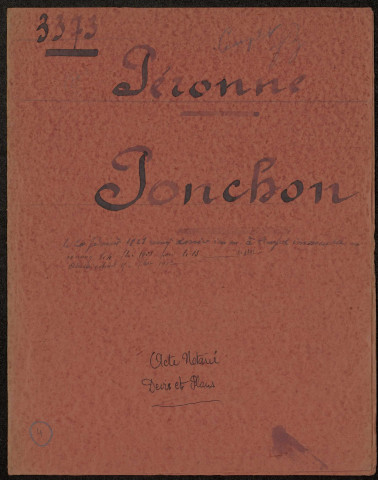 Péronne. Demande d'indemnisation des dommages de guerre : dossier Ponchon