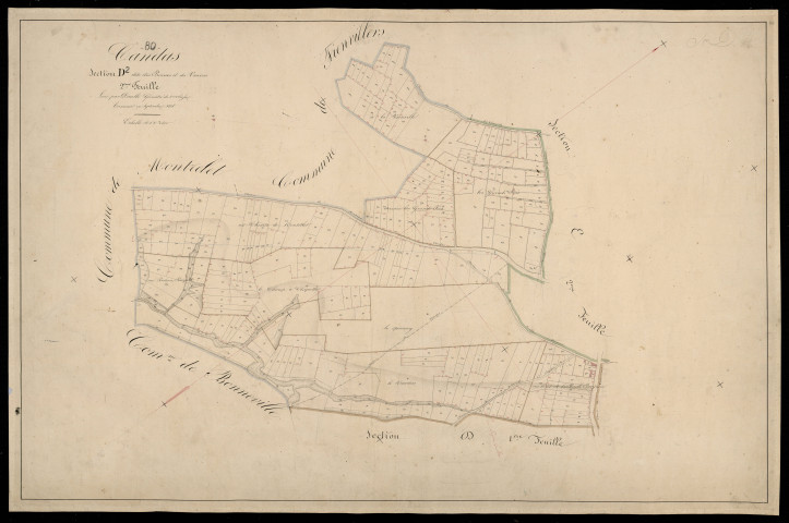 Plan du cadastre napoléonien - Candas : Bornes (Les) ; Vauvas (Le), D2