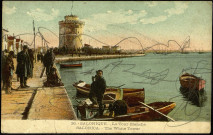 Carte postale intitulée "Salonique. La Tour Blanche". Correspondance d'un certain Léon [Be]sson à sa femme Marie