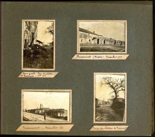 Album photographique d'un soldat anonyme basé dans la Somme en 1915-1916, puis en Meurthe-et-Moselle en 1917
