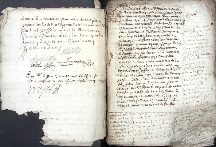 Etude de Me Pierre Lagrene à Amiens (étude n°4). Minutes des années 1695-1696