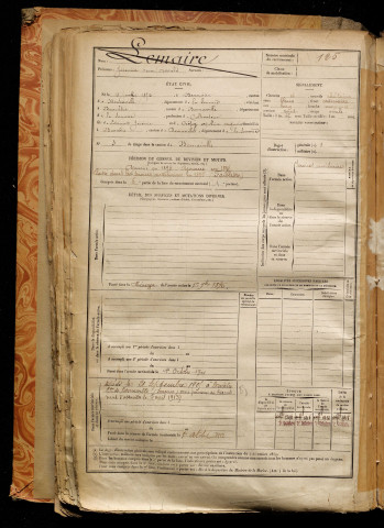 Lemaire, Jérémie Oscar Oswald, né le 13 juillet 1872 à Bernâtre (Somme), classe 1892, matricule n° 125, Bureau de recrutement d'Abbeville