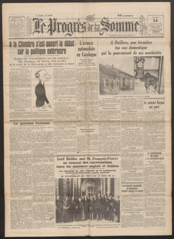 Le Progrès de la Somme, numéro 21665, 14 janvier 1939