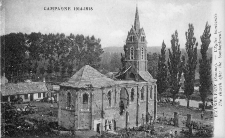 L'Eglise bombardée - The church after the bombardment