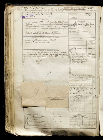 Corbillon, Raymond Arsène Jonas, classe 1913, matricule n° 1272, Bureau de recrutement d'Abbeville