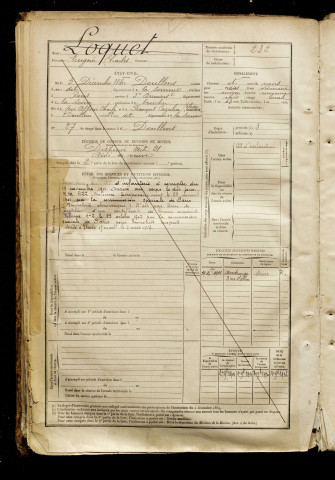 Loquet, Eugène Charles, né le 05 décembre 1880 à Doullens (Somme), classe 1900, matricule n° 232, Bureau de recrutement d'Abbeville