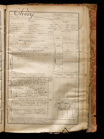 Théry, Louis Oscar, né le 31 août 1872 à Toutencourt (Somme), classe 1892, matricule n° 352, Bureau de recrutement d'Abbeville