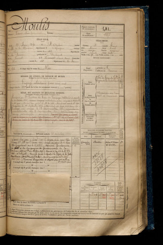 Moulis, Ernest Léon, né le 13 juin 1870 à Saint-André (Charente), classe 1890, matricule n° 141, Bureau de recrutement d'Abbeville
