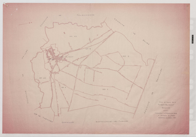 Plan du cadastre rénové - Thézy-Glimont : tableau d'assemblage (TA)