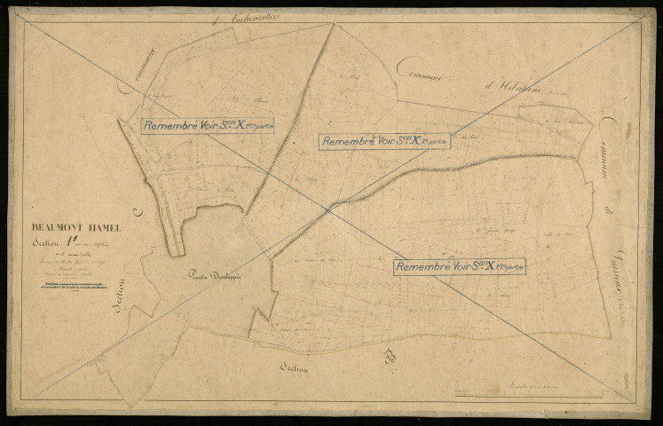 Plan du cadastre napoléonien - Beaumont-Hamel : Chef-lieu (Le), A1