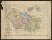 Carte du département de la Somme donnant les plans d'Amiens et d'Abbeville dressée d'après la carte de l'Etat-Major