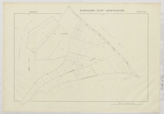 Plan du cadastre rénové - Fontaine-sous-Montdidier : section B7