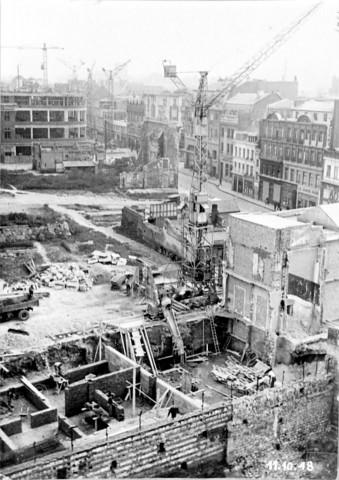 Guerre 1939-1945. Le chantier de la rue des Trois-Cailloux en cours de reconstruction
