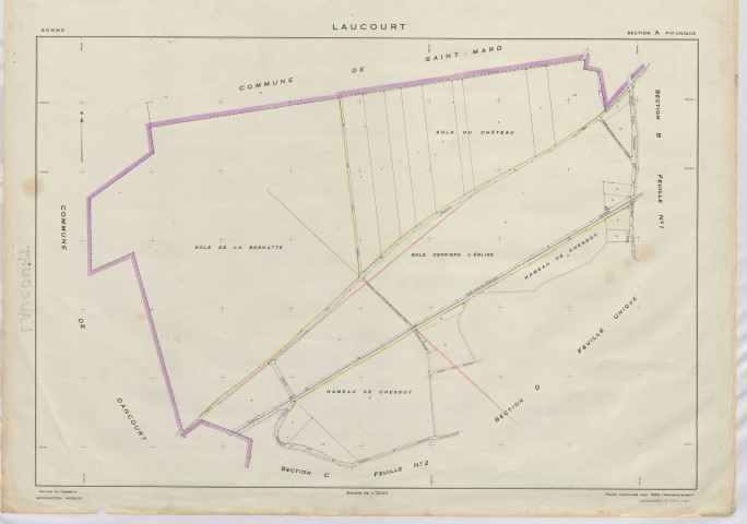 Plan du cadastre rénové - Laucourt : section A