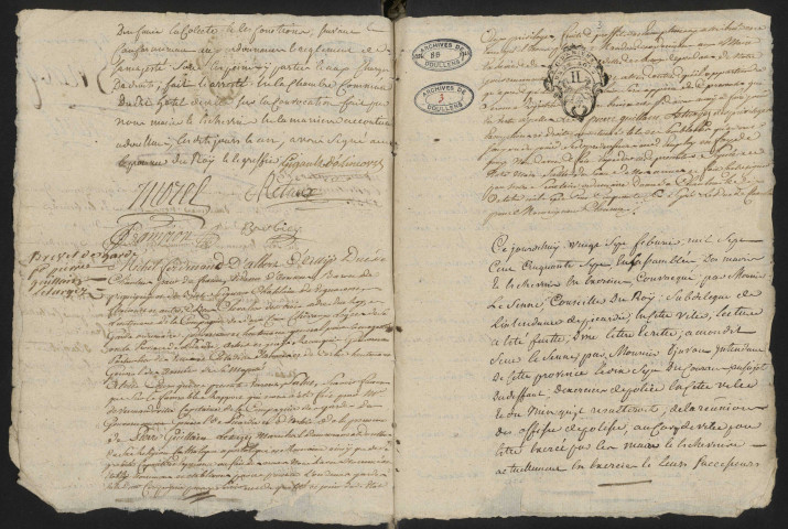 Doullens. Délibérations de l'échevinage