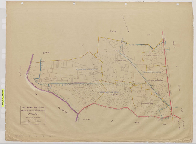 Plan du cadastre rénové - Villers-Bocage : section E2