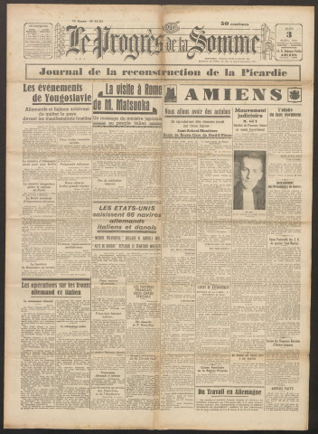 Le Progrès de la Somme, numéro 22321, 3 avril 1941