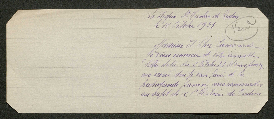 Témoignage de Louvart, Louis et correspondance avec Jacques Péricard