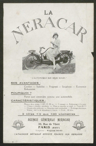 Publicités pour vélos et motos : Neracar