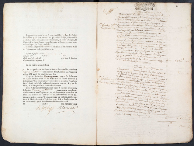 Centième denier du bureau de Conty pour la période du 12 juillet 1720 au 4 mars 1723