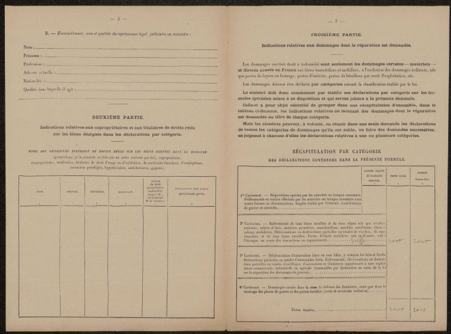 Ailly-sur-Noye. Demande d'indemnisation des dommages de guerre : dossier Ternisien-Legrand