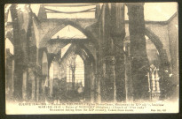 Guerre 1914-1915 - Ruines de Nieuport (Belgique) :intérieur de l'église Notre-Dame, monument du XIIe siècle