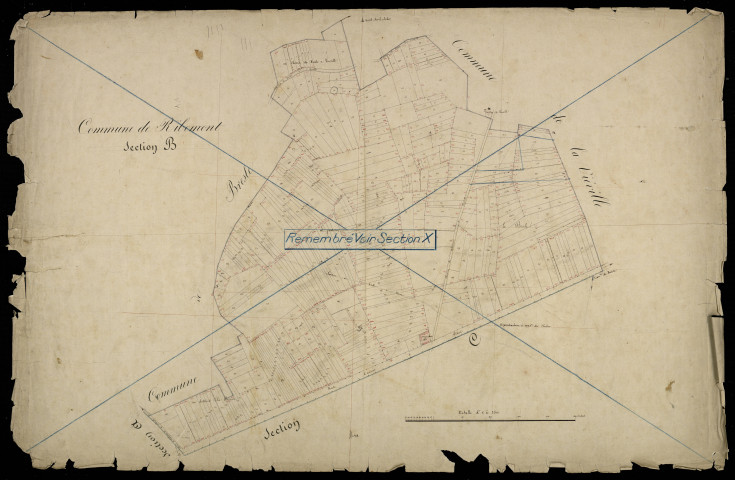 Plan du cadastre napoléonien - Ribemont-sur-Ancre (Ribemont) : B