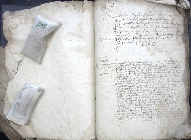 Etude de Me Jean Quignon à Amiens (étude n°22). Minutes de l'année 1584