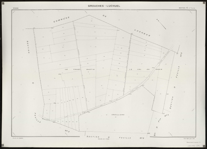 Plan du cadastre rénové - Grouches-Luchuel : section C4