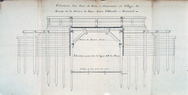 Plan d'un pont de bois à construire au village de Bernay sur la rivière de Maye, grande route d'Abbeville à Montreuil