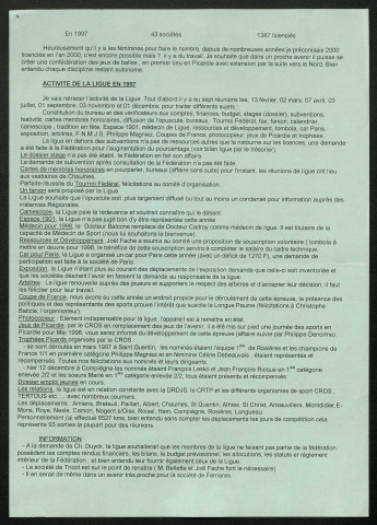 Longue Paume Infos (numéro 26), bulletin officiel de la Fédération Française de Longue Paume