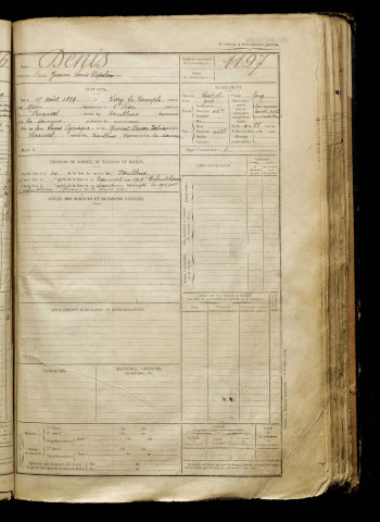 Denis, René Jérome Louis Napoléon, né le 15 août 1899 à Ivry-le-Temple (Oise), classe 1919, matricule n° 1197, Bureau de recrutement d'Abbeville