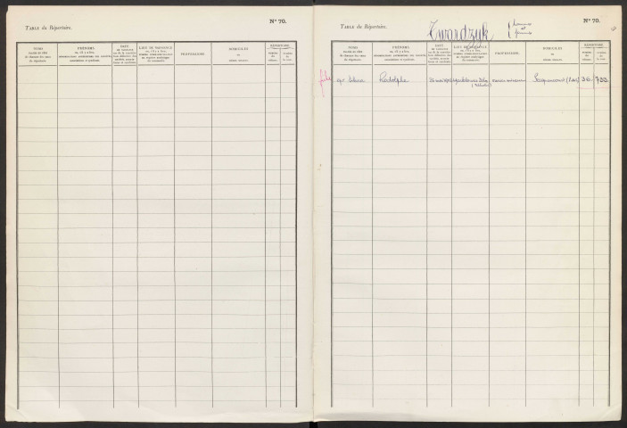 Table du répertoire des formalités, de Potriquet à Lichtle, registre n° 63 (Conservation des hypothèques de Montdidier)