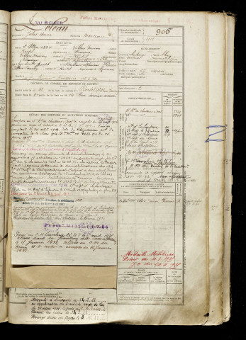 Deleau, Jules Henri, né le 02 mai 1894 à Villers-Faucon (Somme), classe 1914, matricule n° 905, Bureau de recrutement de Péronne