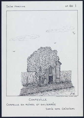 Conteville (Seine-Maritime) : chapelle en ruines et enlierrée - (Reproduction interdite sans autorisation - © Claude Piette)