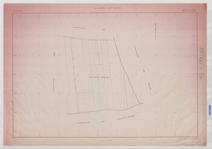 Plan du cadastre rénové - Villers-les-Roye : section ZA