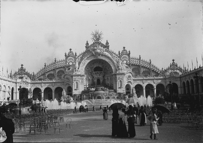 PHOTO PLAQUE VERRE EXPOSITION UNIVERSELLE PARIS 1900 PALAIS DE L'ELECTRICITE