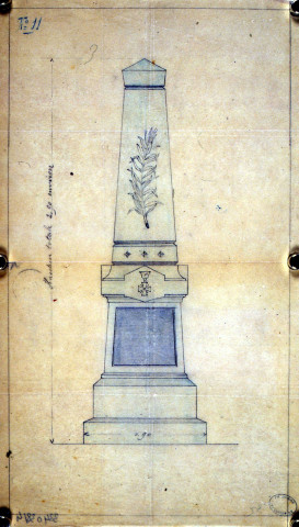 Guerre 1914-1918. Projet de monument aux morts de la commune de Vauchelles-les-Authie