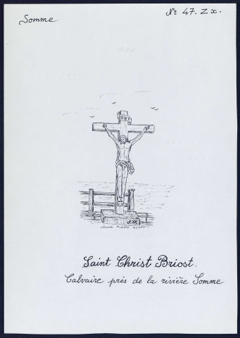 Saint-Christ-Briost : calvaire près de la rivière Somme - (Reproduction interdite sans autorisation - © Claude Piette)