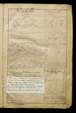 Gabelle, Lucien Charles Zacharie, né le 26 janvier 1886 à Valines (Somme), classe 1906, matricule n° 5, Bureau de recrutement d'Abbeville